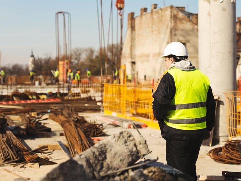 Construction survey supporting coordination across multiple crews on a large commercial construction project